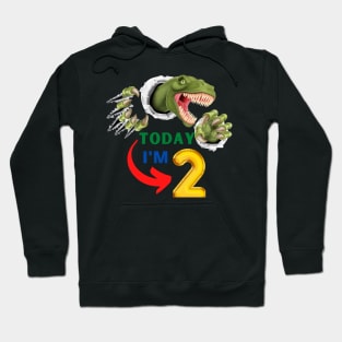 2nd Birthday Dinosaur Roaring Hoodie